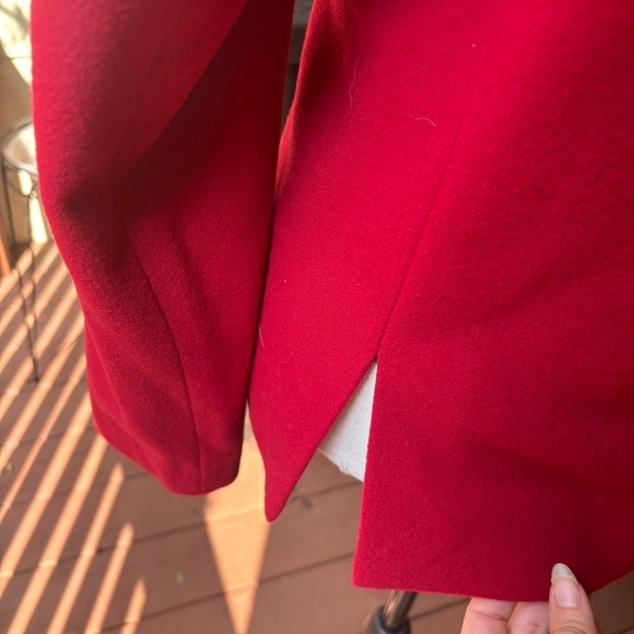 Vintage Harve Benard Red Wool Cashmere Blend Blazer, 80s Single Breasted Jacket - Picture 4 of 11